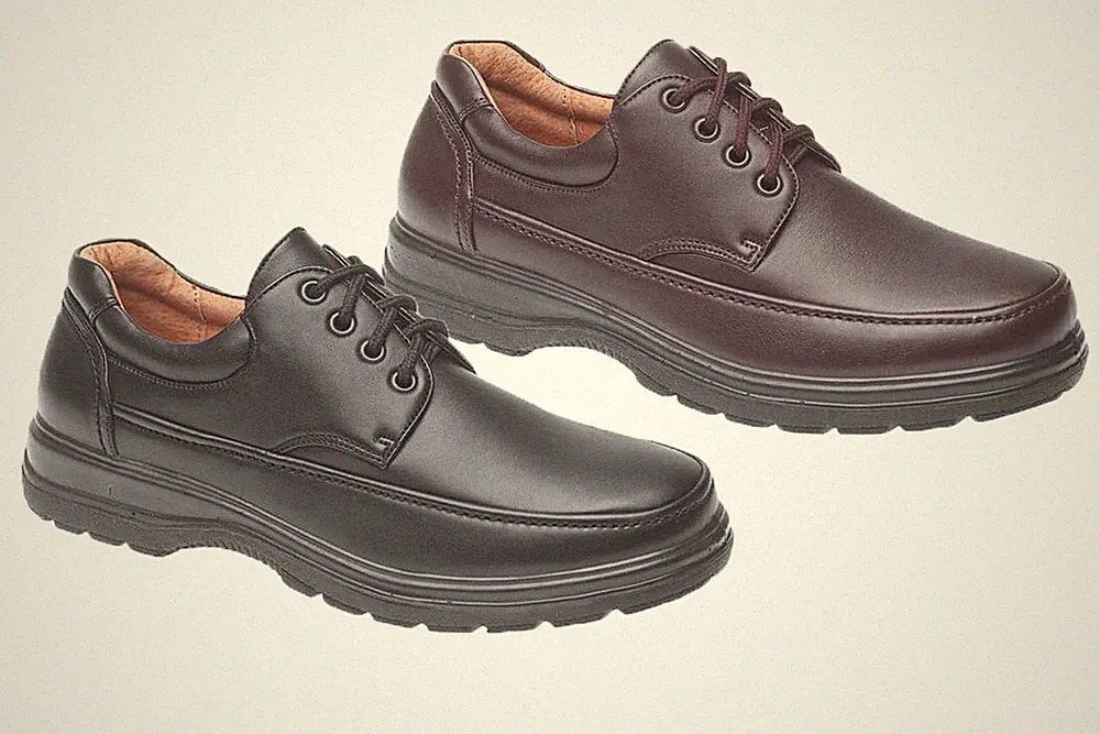 Herren Freizeit Formell Leicht Flach Bequem Schnürschuhe Schwarz Braun