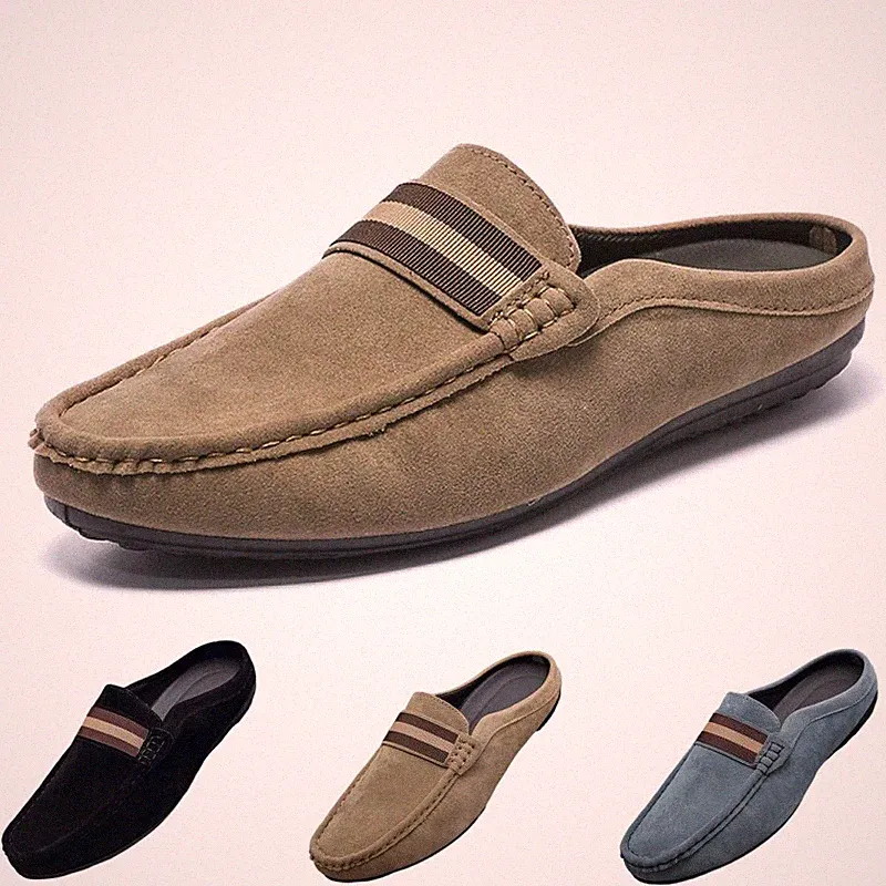 Herren Freizeitschuhe Slipper Halbschuhe Wandern Mokassins Geschlossene Zehe Flach Fahren UK