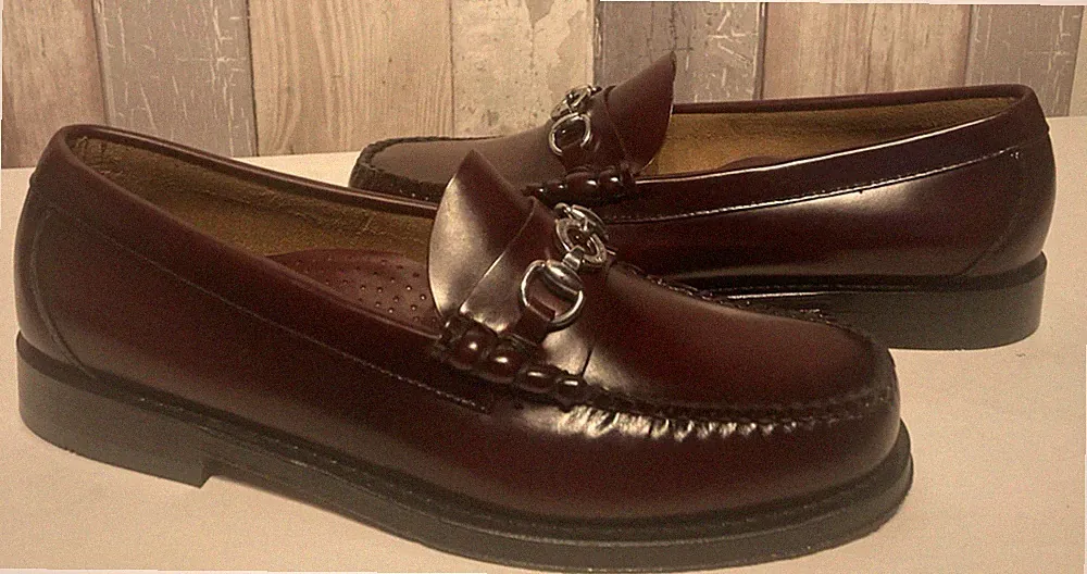 Herren G H Bass Weejuns Burgunderrot Schnalle Penny Halbschuhe Schuhe Neu ohne Karton Größe 8