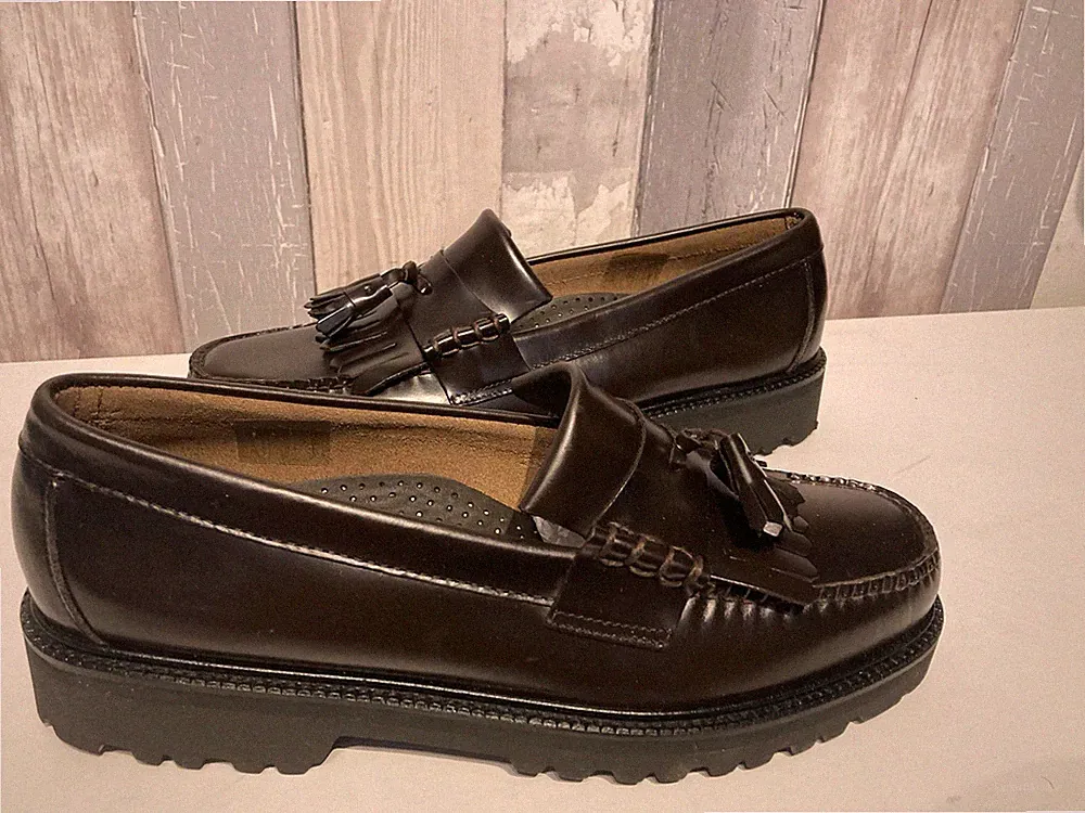 Herren G H Bass Weejuns Layton Kiltie Fransen Quaste Braun Halbschuhe Schuhe NEU Größe 8