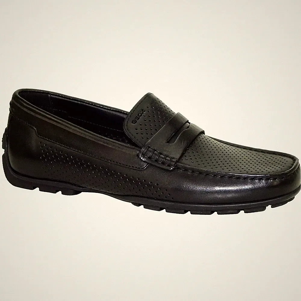 Herren Geox U Moner A Leder Mokassin Slipper Atmungsaktiv Ultraleicht Halbschuhe Schuhe