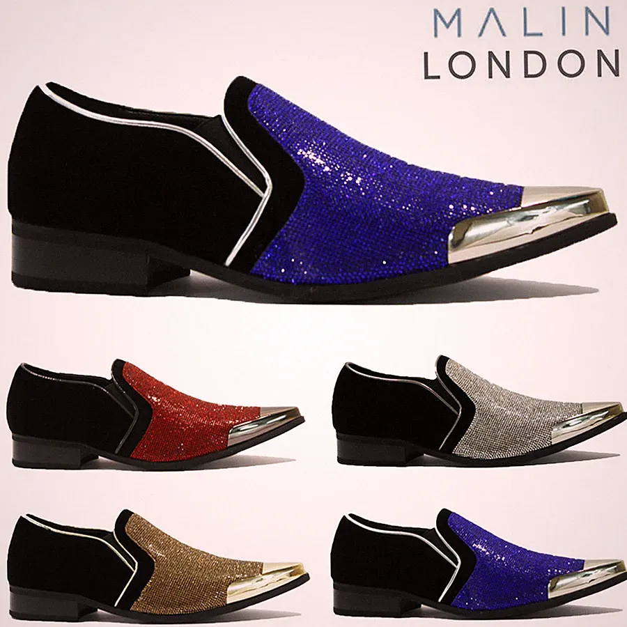 HERREN GLÄNZENDER GLITZER DIAMANT SMART FORMELLE PARTY HOCHZEITSKLEID HALBSCHUHE SCHUHE GRÖSSE