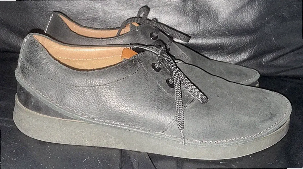 HERREN GRÖßE UK 11G SCHWARZ WEICHES LEDER CLARKS ACTIVE AIR SCHNÜRER MINIMALE GEBRAUCHSSPUREN
