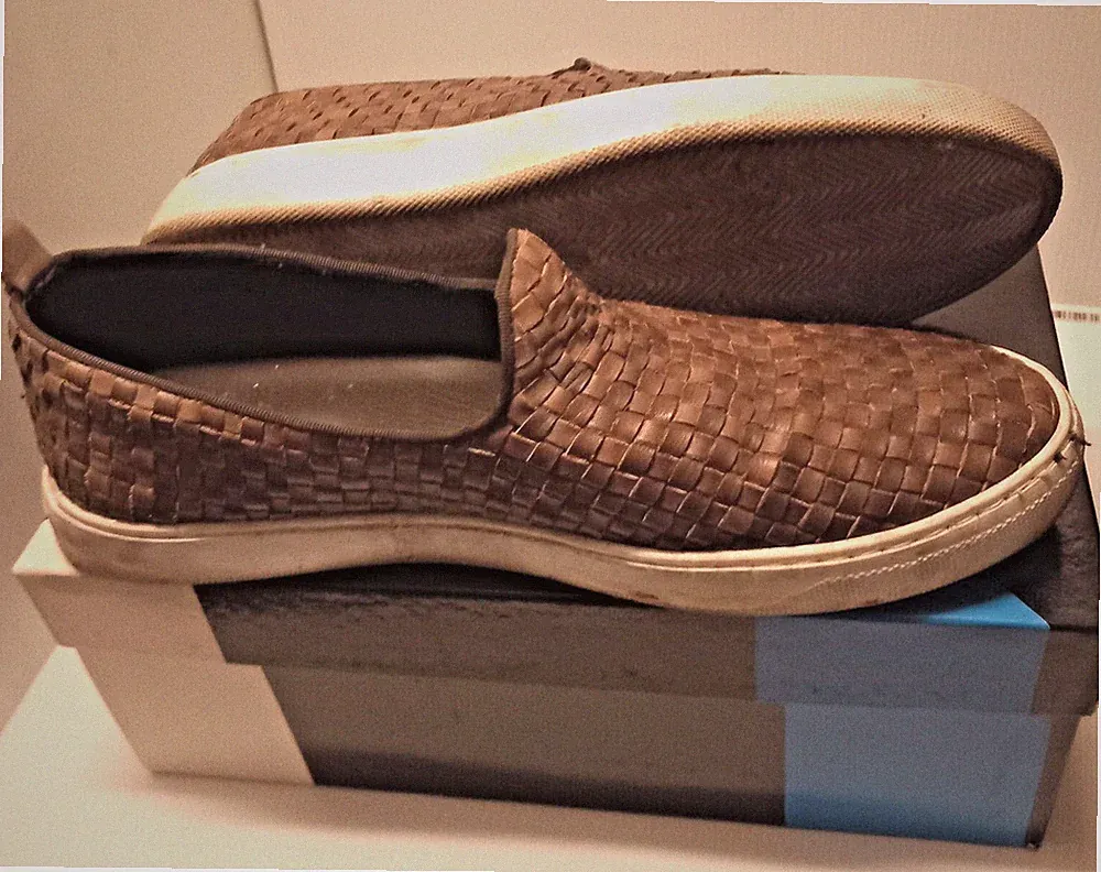 HERREN HALBSCHUH AUS GEFLOCHTENEM LEDER, GEFÜTTERT N, 43 GUMMISOHLE GEBRAUCHT