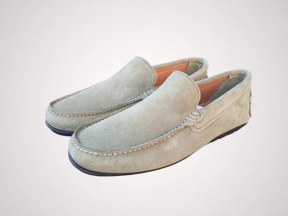HERREN Halbschuh aus Wildleder Farbe SALBEI