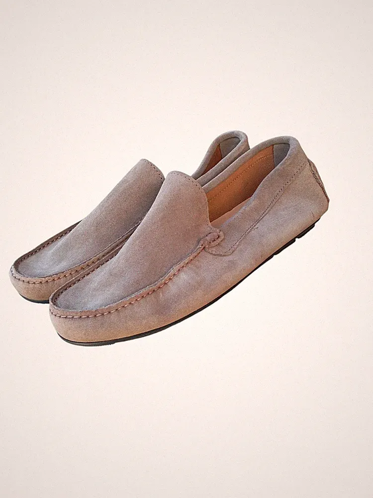 HERREN Halbschuh aus Wildleder Farbe Taupe/Taupe