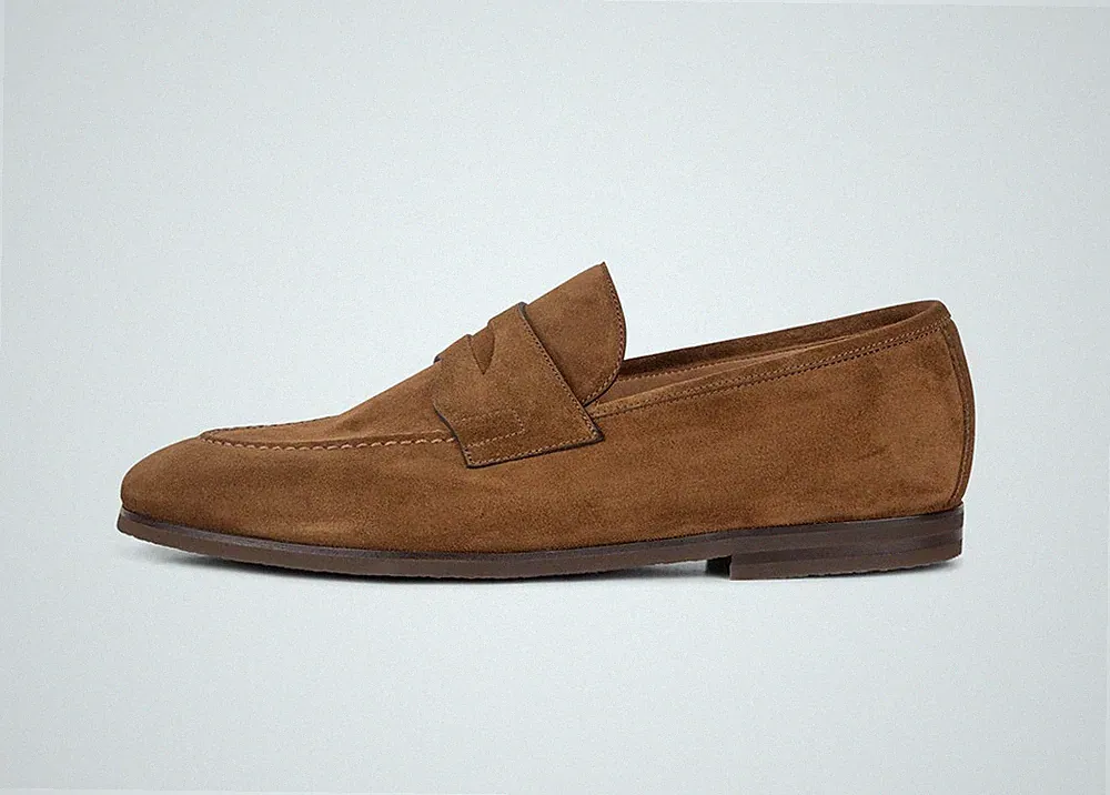 Herren Halbschuh Barrett Wildleder Cognac Taschenproduktion Cod. 221U021.58