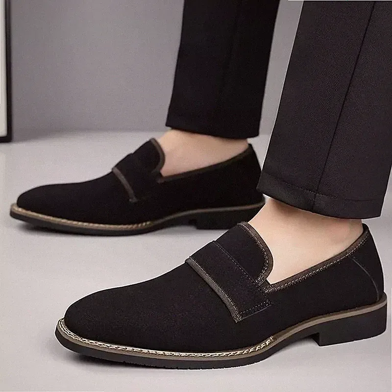Herren Halbschuh Schwarz Elegant Slipper Casual Business Synthetik - D5L8R