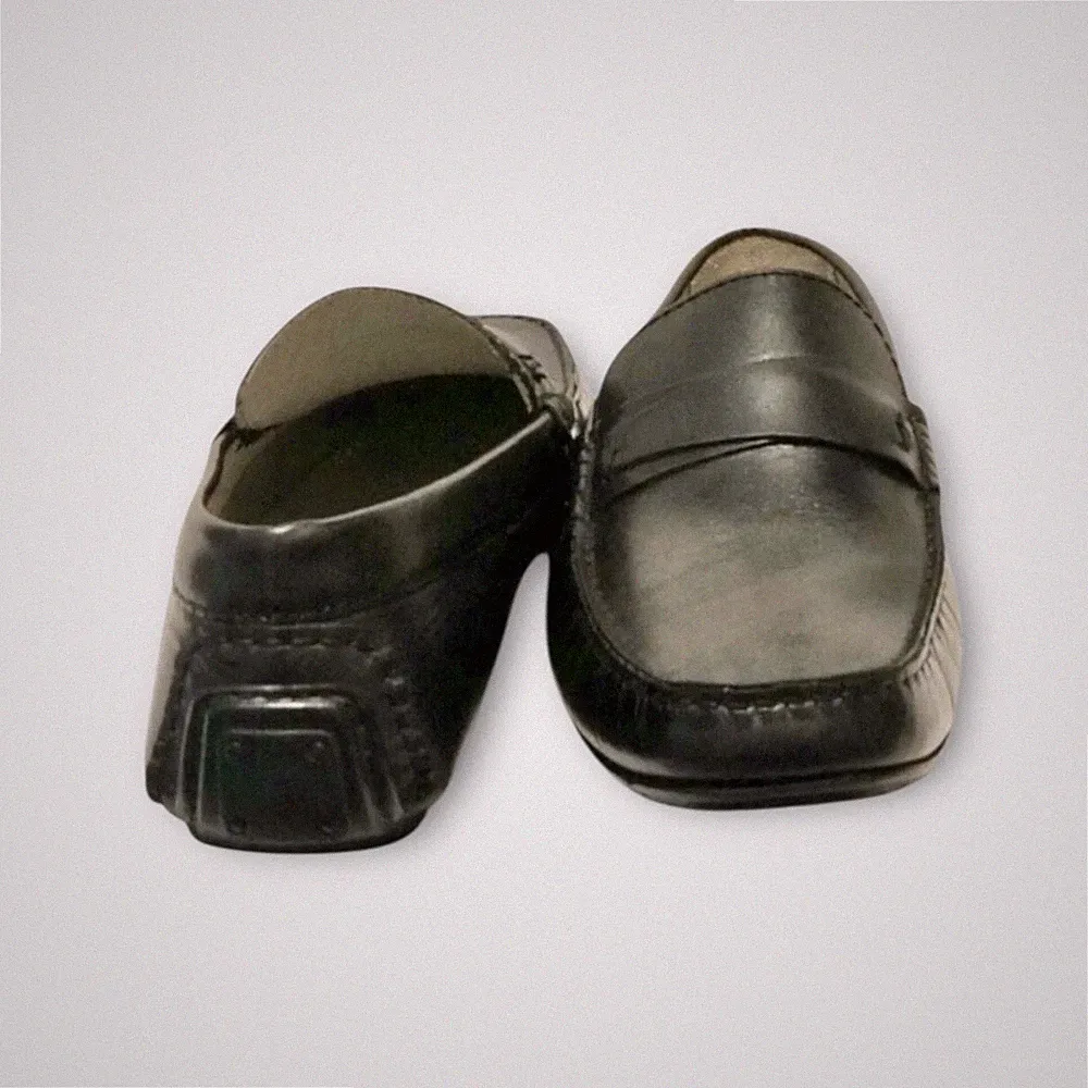 Herren Halbschuhe BATA 41 Leder schwarz Driver Fahrschuhe Vintage 2005 mit Karton