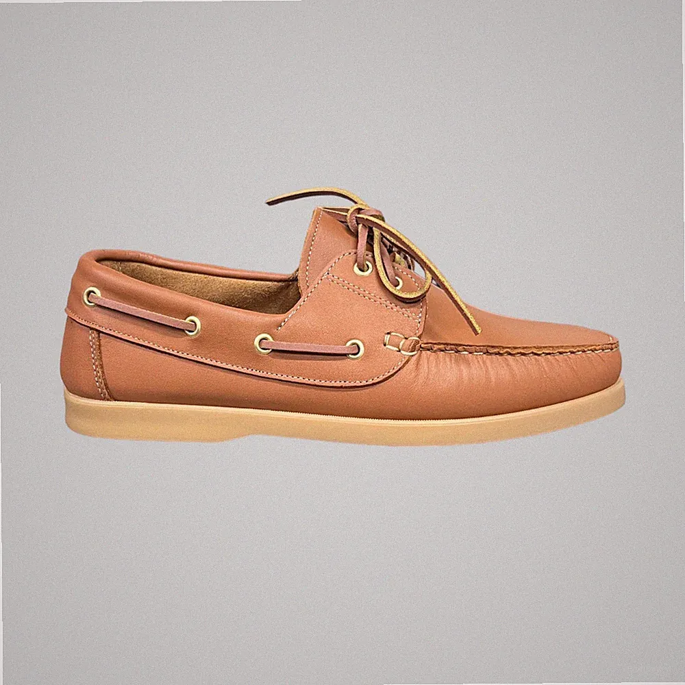 Herren Halbschuhe Bootsschuhe Echtleder Leder Boat Loafers Made in Italy