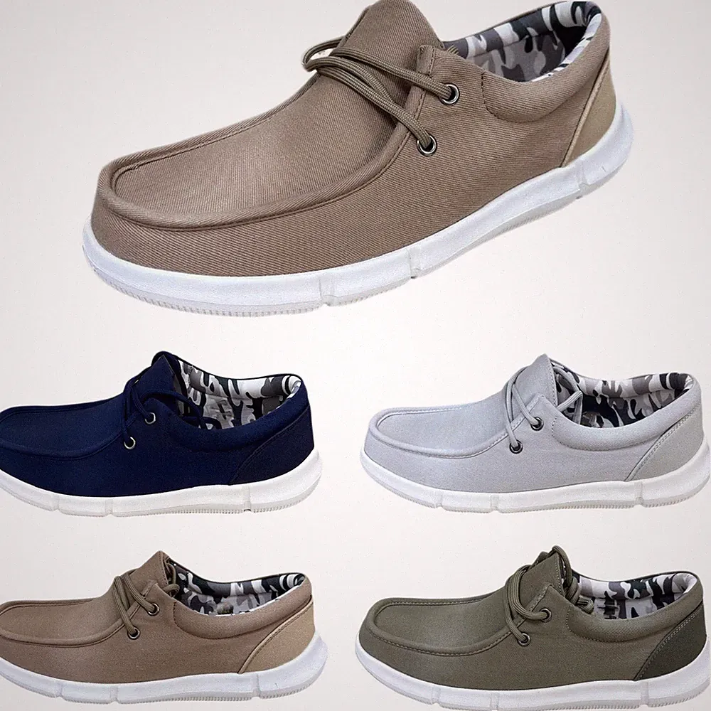 Herren Halbschuhe Canvas Bootsschuhe Slipper bequem leicht lässig atmungsaktiv VEQUE