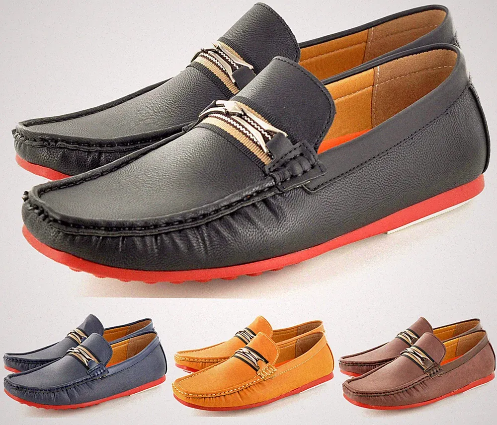 Herren-Halbschuhe Lederoptik Freizeit Slipper Autofahrerschuhe verfügbar UK-Größe 6–11
