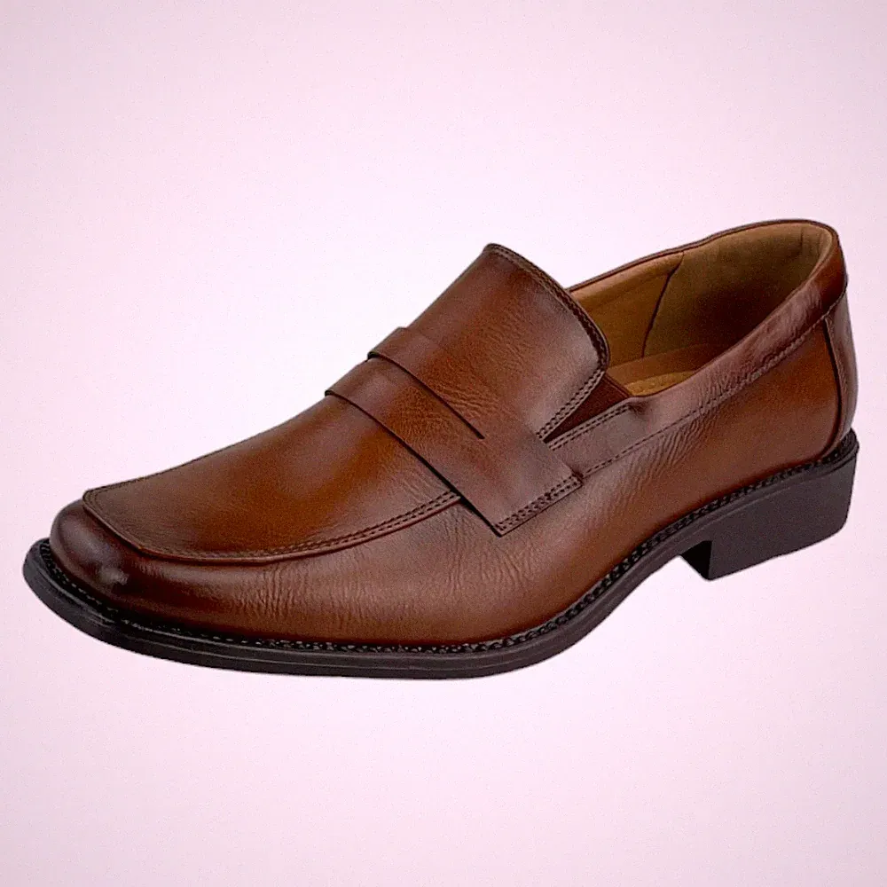 Herren Halbschuhe Loafer Slipper Business Schuhe Leder Optik Elegant Braun 39-46
