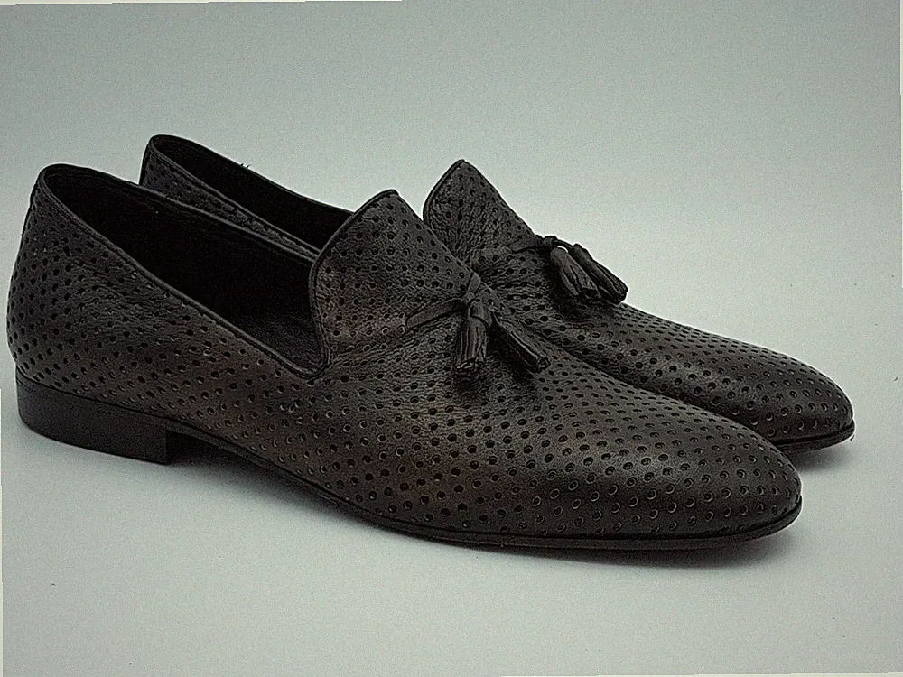 Herren Halbschuhe Pantoffeln +2 PLUS ZWEI 8035 Leder Gr. 45 braun Früh/Sommer