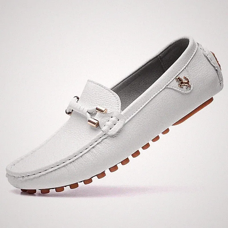 Herren Halbschuhe Weiche Mokassins Echtleder Schuhe Flach Fahren Weich Freizeitschuh