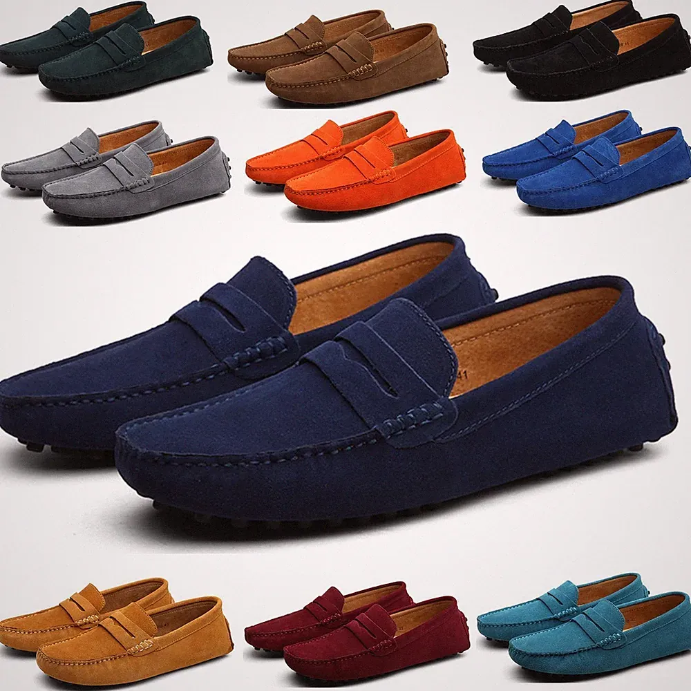 Herren Halbschuhe Wildleder Leder Slipper Fahrmokassin Pantoffeln Penny-Boot Schuhe