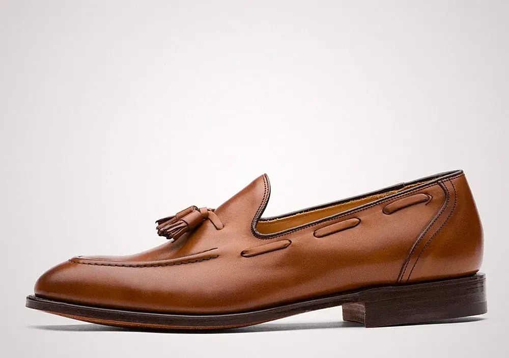 Herren Handarbeit Schuhe Quaste Halbschuhe dunkelbraun Leder klassischer Mokassin Slipper