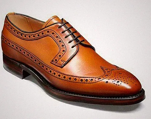 Herren Handgefertigt Echtleder Formell Hellbraun Oxford Brogue Budapester Schuhe/Stiefel