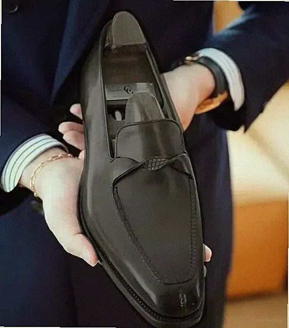 Herren Handgefertigt Echtleder Slipper Oxford Formell Elegant Schuhe Leger Halbschuhe