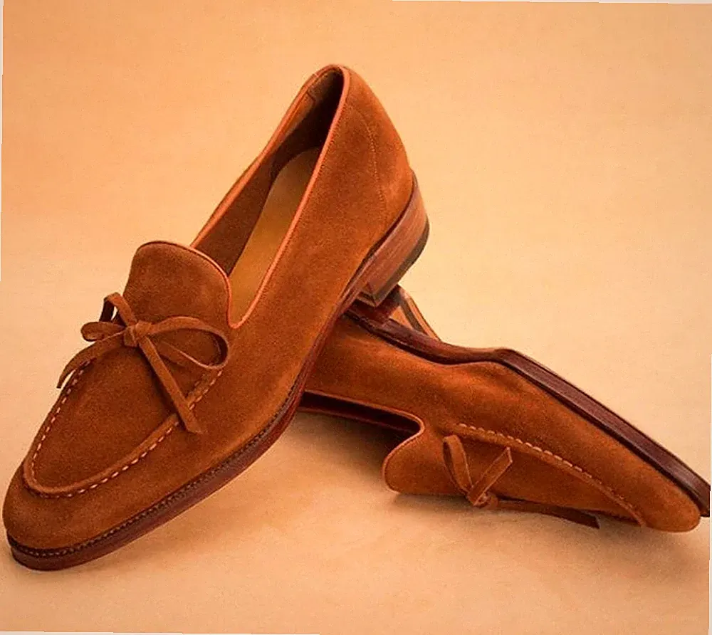 Herren handgefertigte Spitzenhalbschuhe braun Wildleder Leder formelle Freizeitkleidung Anzugschuhe