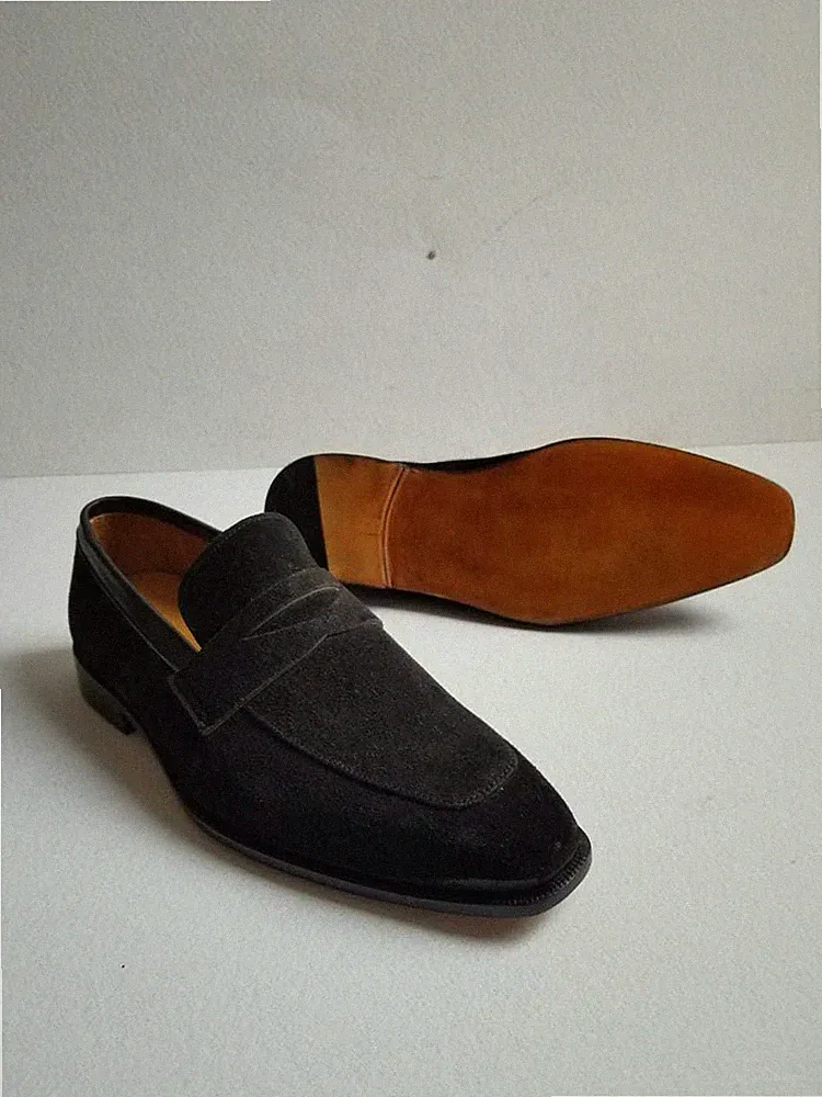 HERREN HANDGEFERTIGTE WILDLEDER MOKASSINS, HERREN HALBSCHUH, FREIZEIT SLIPPER, SAMI FORMELLE HERRENSCHUHE