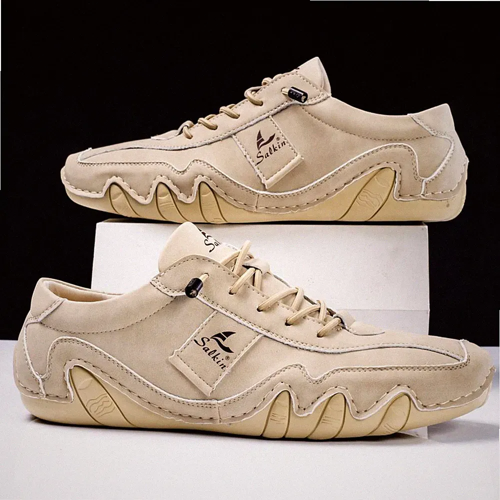 Herren Handmade Pu Leder Sneaker, Atmungsaktiver Mokassin, Qualität