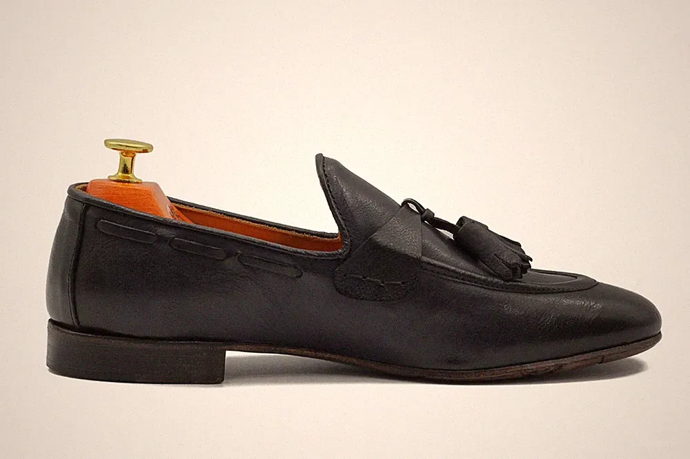 Herren Hergestellt in Italien Naturleder Quaste Halbschuhe Flexible Sohle Handgefertigte Schuhe