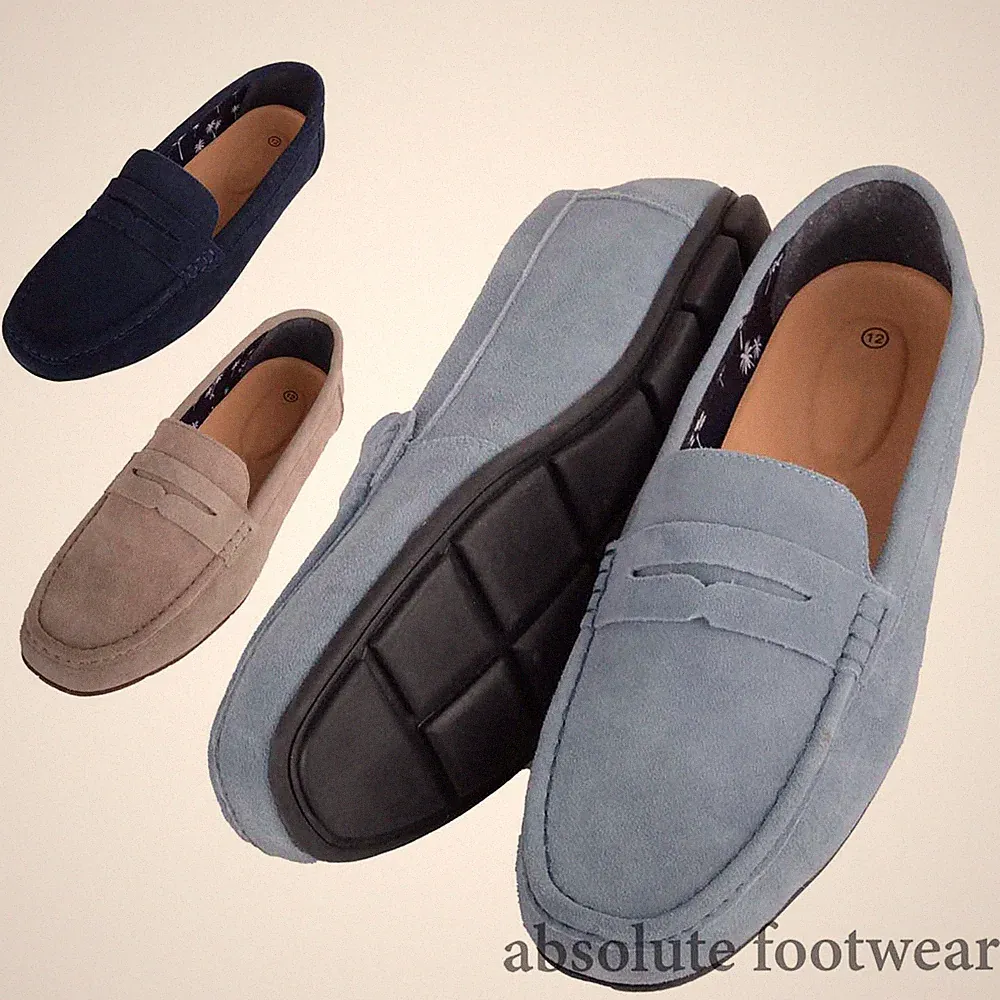 Herren Herren Echtleder Wildleder Einfache Slipper Leger Halbschuhe Schuhe