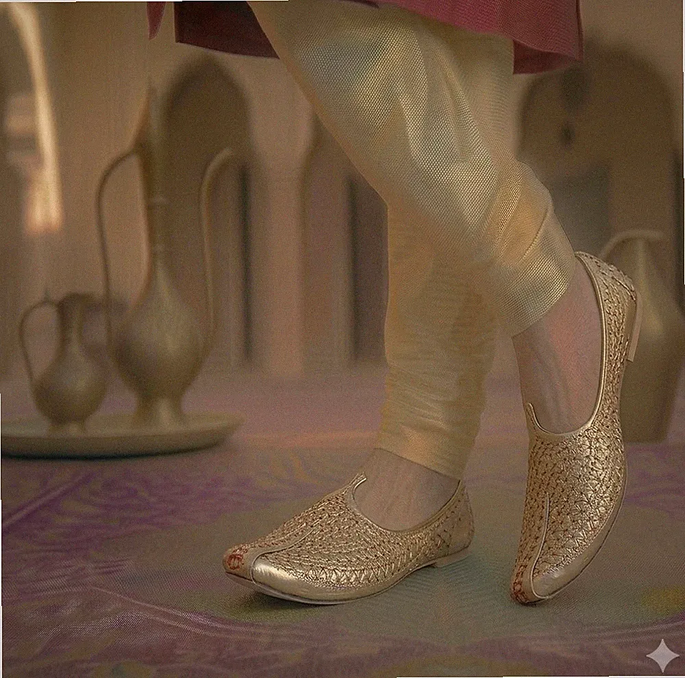 Herren Hochzeitsschuhe Khussa Halbschuhe Leder handgefertigt indische Mojarie...