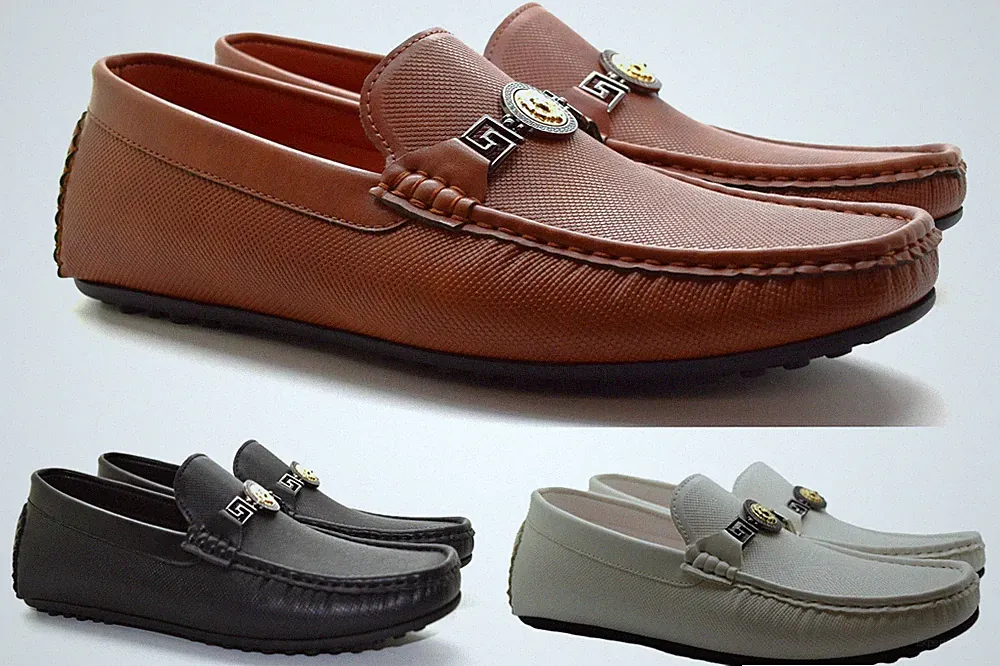 Herren Kunstleder Slipper Halbschuhe Fahren Mokassin Boot Deck Freizeitschuhe Größe