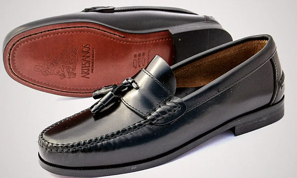 Herren Leder Anzug Schuhe Tassel Loafer & Ledersohle Handmade Slipper Mokassins