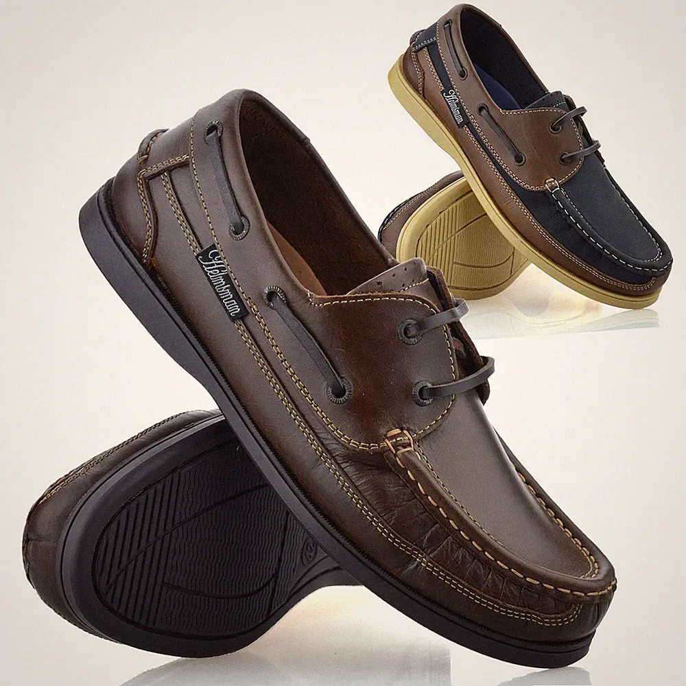 Herren Leder Boot Deck Schnürschuhe Wandern Leger Fahren Mokassin Halbschuh Schuhe Größe