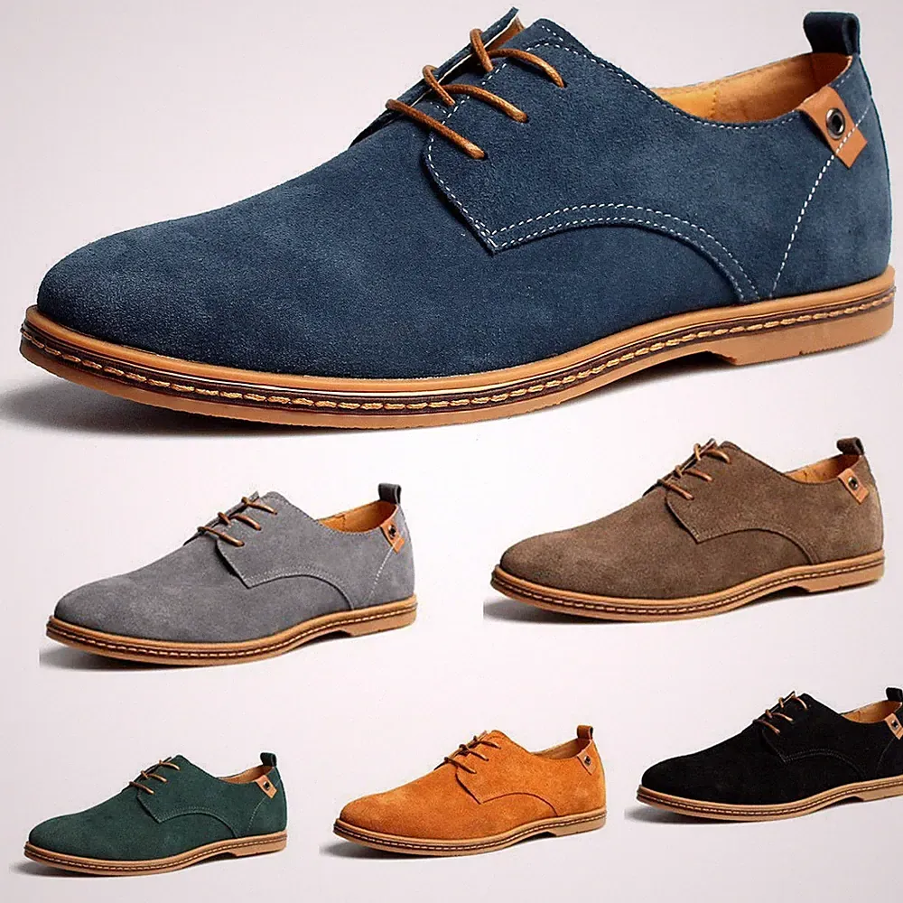 Herren Leder Casual Loafers Schuhe Schuhe HochzeitskleidWildleder Schuhe 38-48