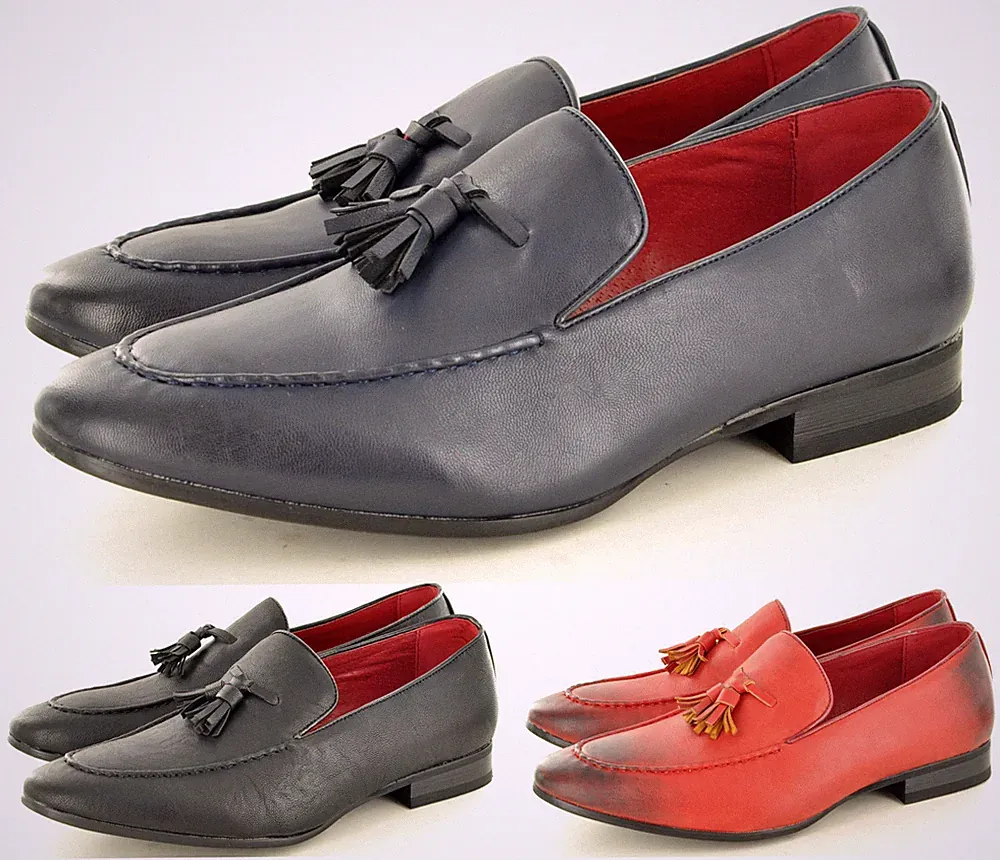 Herren Leder gefütterte Slipper Halbschuhe Fahren Büro Schuhe Quaste Design UK Größe 6-12