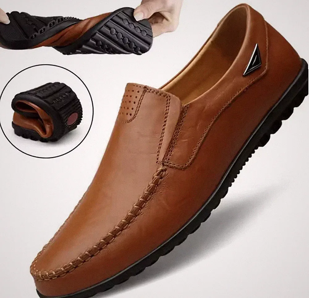 Herren Leder Halbschuhe Elegant Casual