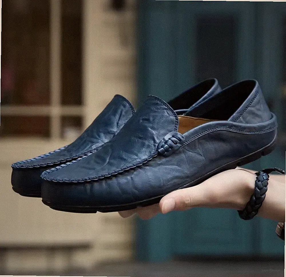Herren Leder Halbschuhe Elegant Modisch Freizeit Leichte Bequeme Schuhe