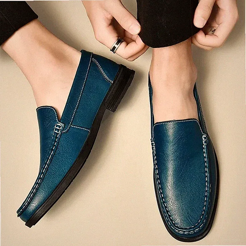 Herren Leder Halbschuhe Slipper Formell Büro Hochzeit Elegant Schuhe Fahren Mokassin