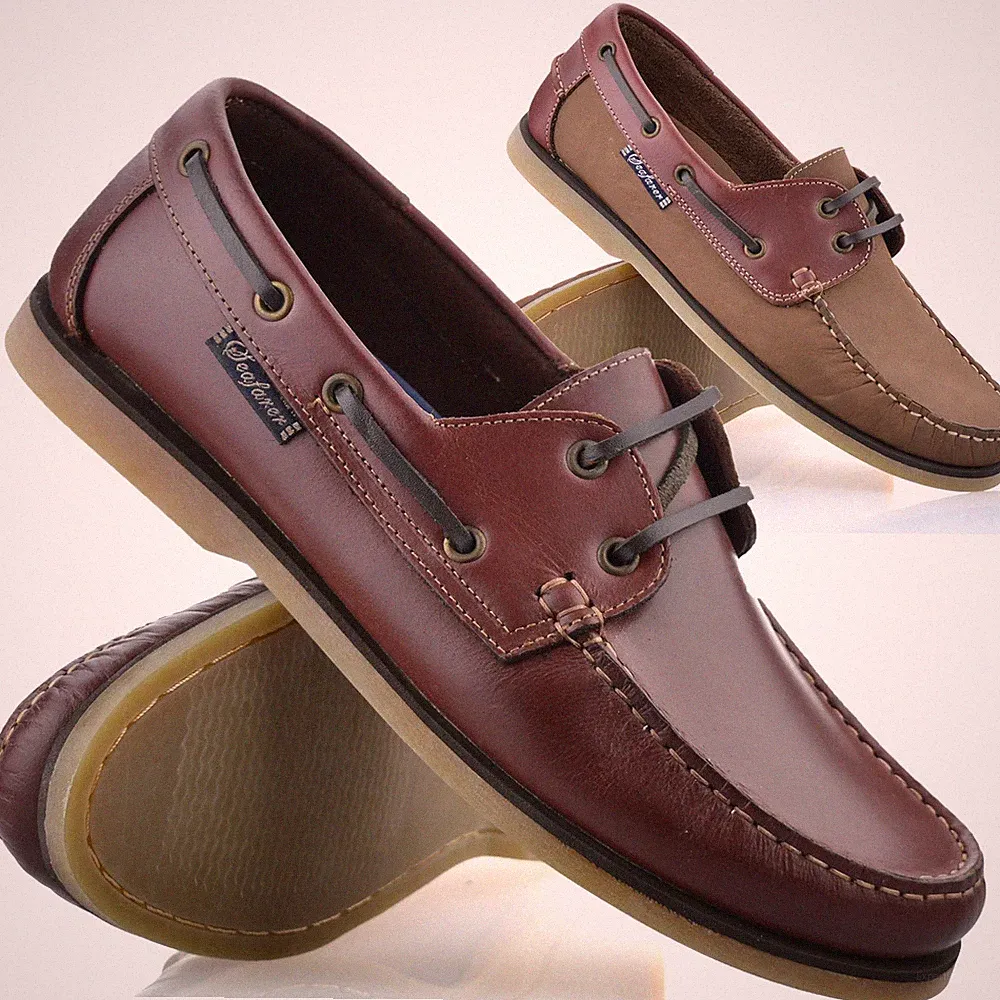 Herren Leder Schnürschuhe Wandern Boot Deck Leger Fahren Mokassin Halbschuh Schuhe Größe