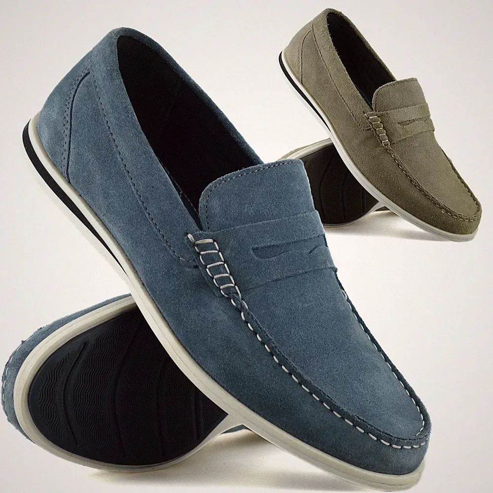 Herren Leder Slipper Halbschuhe Memory Foam Leger Wandern Boot Mokassin Schuhe Größe