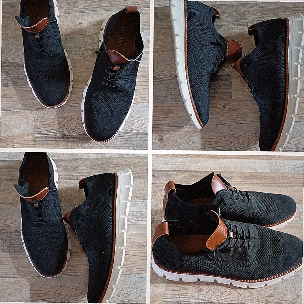 Herren Loafers Sneaker Slip on 46 Schwarz Braun Halbschuh Schlüpfschuh sportlich