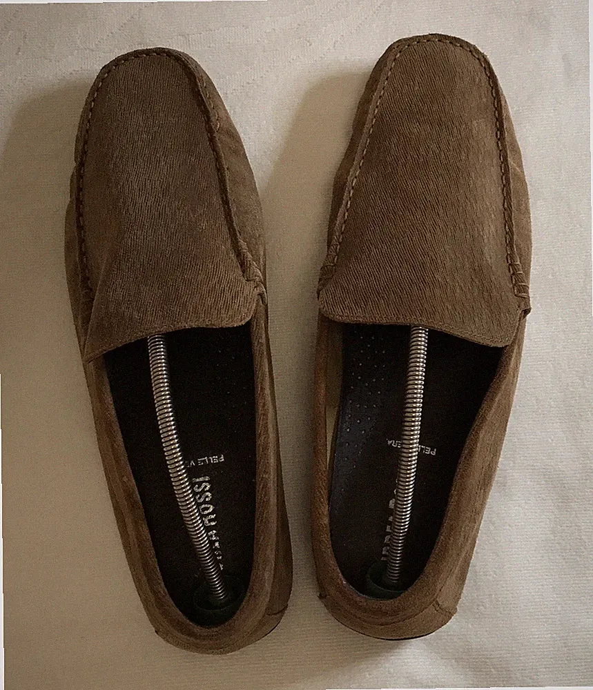 Herren Mokassin ANDREA ROSSI Loafer aus Wildleder, braun, echtes Leder, Gr. 43