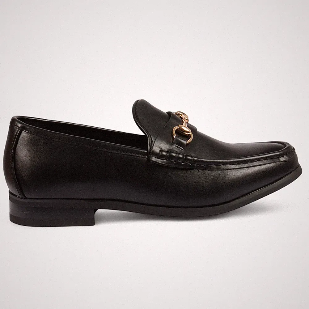 Herren Mokassin Gold Schnalle Halbschuhe Leder Gefüttert Business Freizeit Schuhe