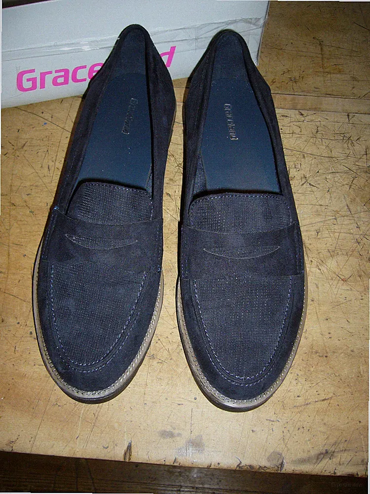 Herren Mokassin Größe 40 Penny Loafer dunkelblau