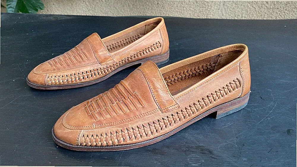 HERREN MOKASSIN SCHUHE LEDER GR 44