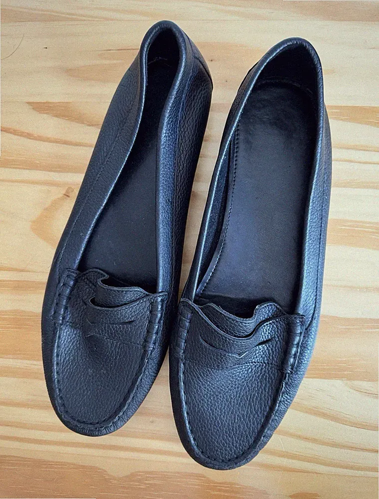 Herren Mokassins Loafer Slip-On Leder Schwarz EU 44 Made in Italy