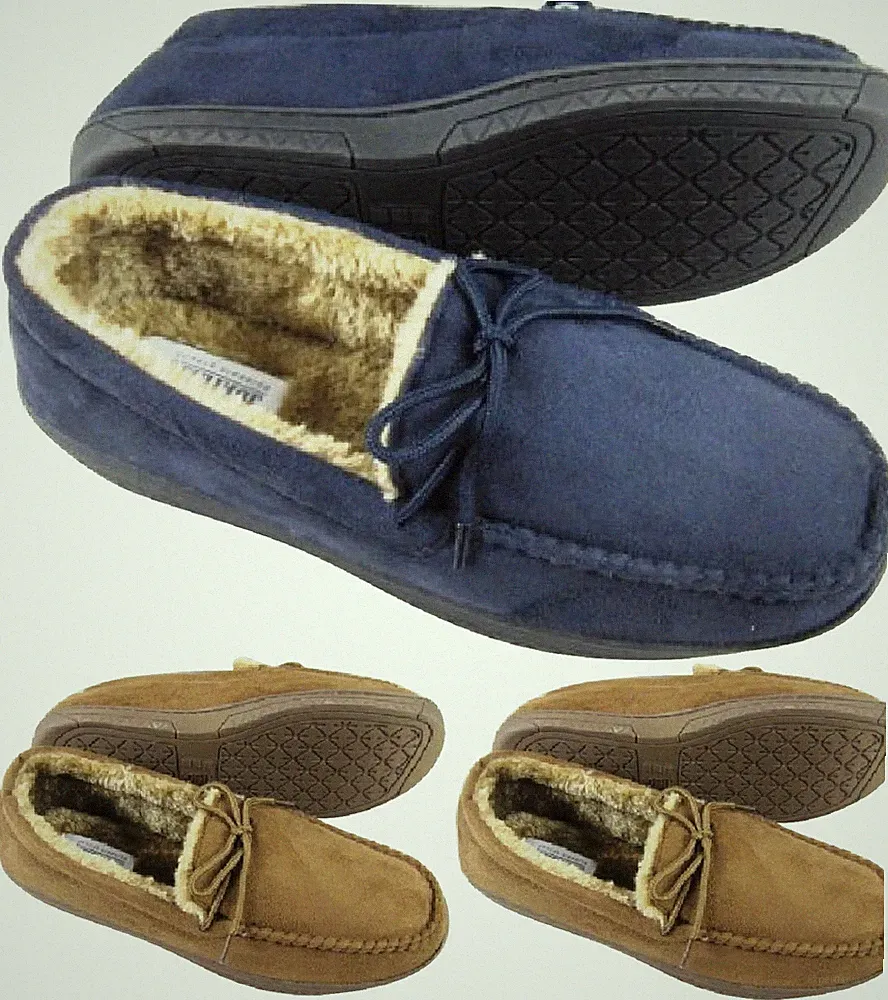HERREN MOKASSINS WARM KUNSTWILDLEDER LAMMFELL FELL GEFÜTTERT WINTER HALBSCHUHE HAUSSCHUHE GRÖßE