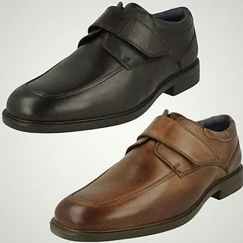 Herren Padders Schnürlose Lederschuhe Klettverschluss Formal Loafer Brent