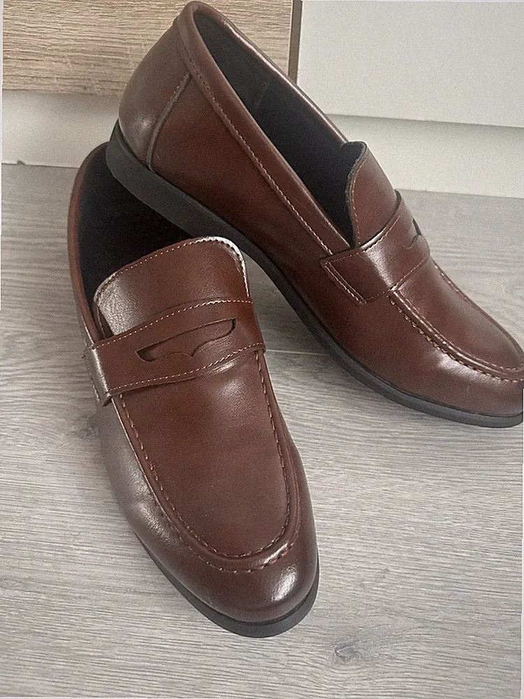 Herren Penny Loafer in Braun-Größe 41-Neu/Klassische Slipper