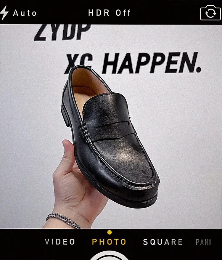 Herren Penny Loafer Schlupfschuhe Echtleder Herrenschuhe Business Slipper Herren