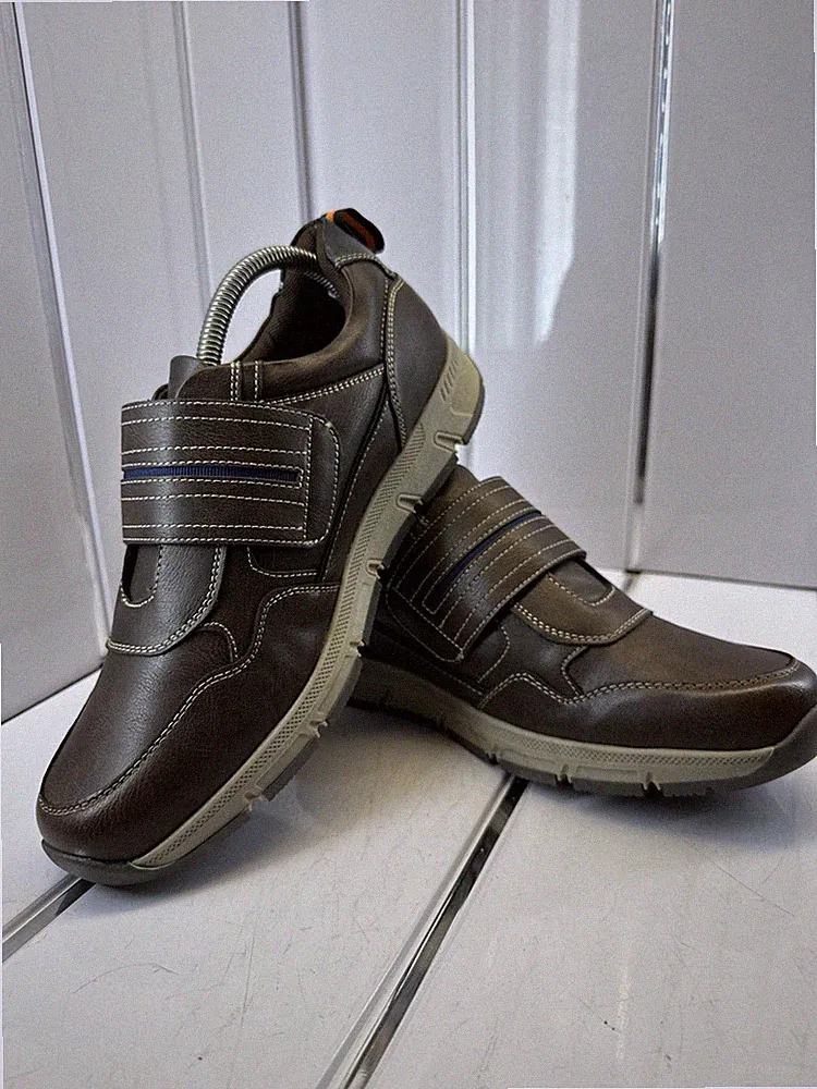 Herren Pflastersteine extra breite Halbschuhe Größe 7, Klettverschluss für Leichtigkeit, sehr bequem